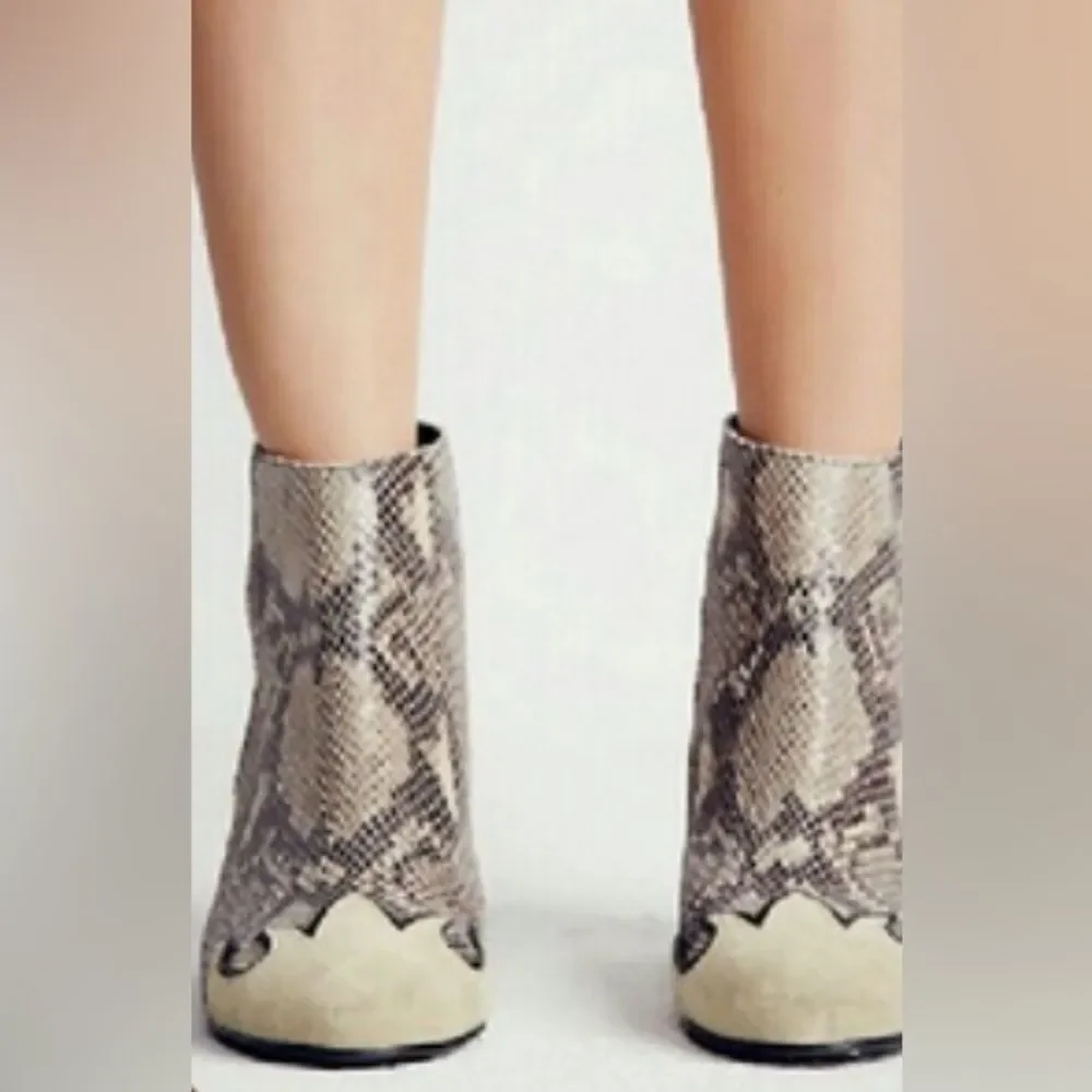 Free People Adelle Snakeskin Embossed Bootie